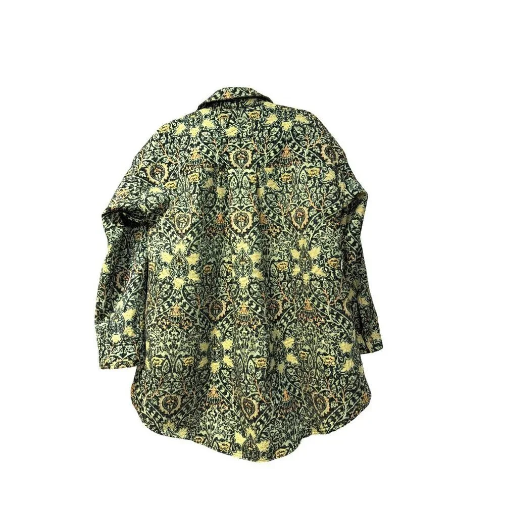 Free People We The Free Tapestry Fog Jacquard Shacket Shirt Jacet Medium NWT
